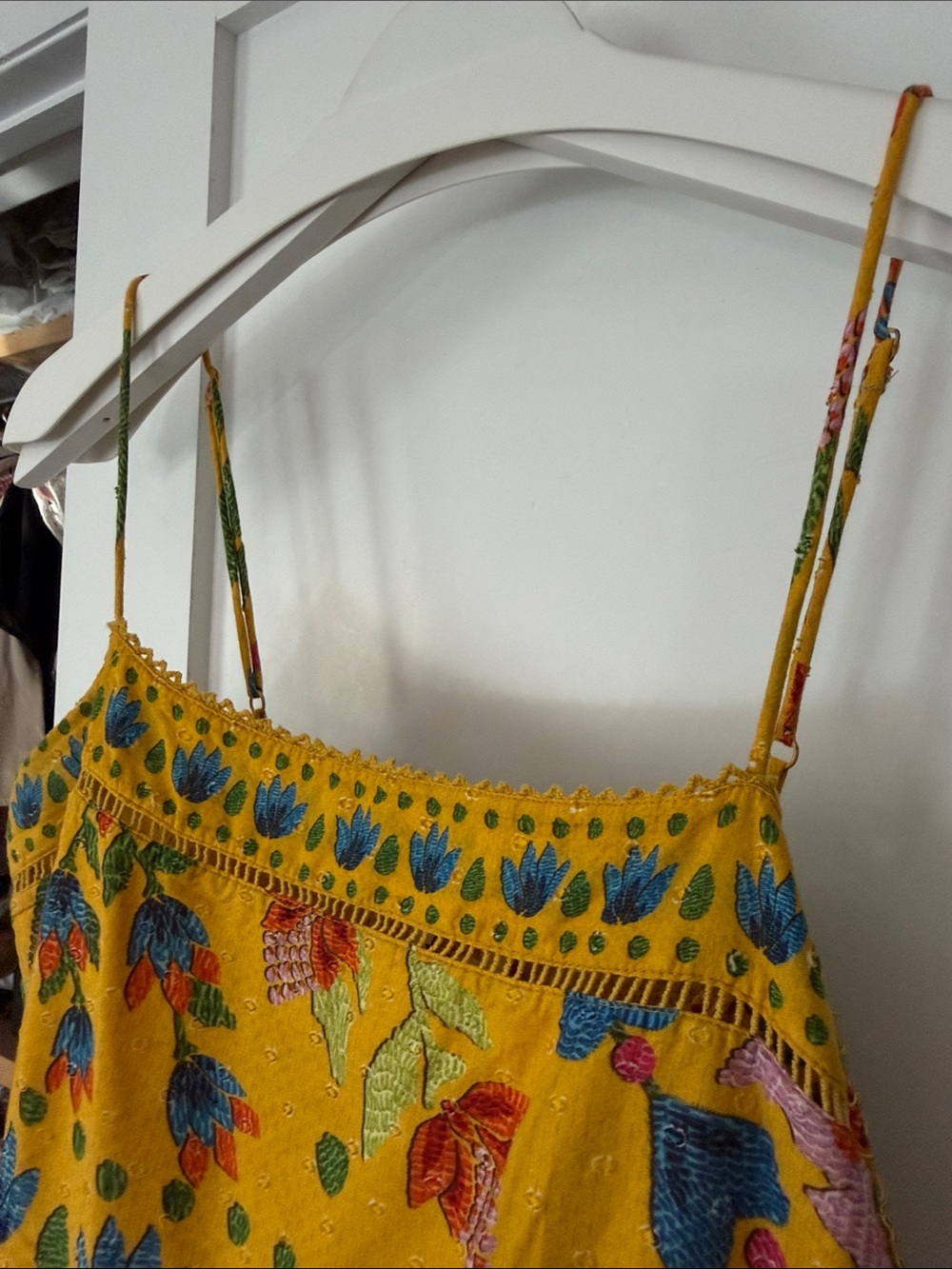 Farm Rio Yellow Summer Garden Sleeveless Maxi Dress Floral Bird Print - Picture 6 of 11